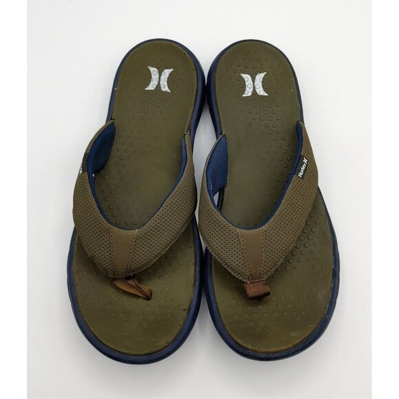Hurley Flex 2.0 Men's Size 10 Flip-Flop Olive Canvas Sandals - Picture 2 of 7